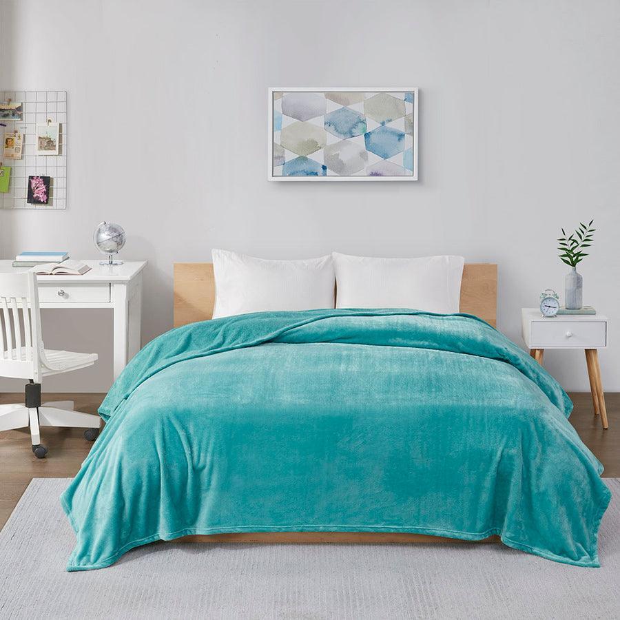 Olliix.com Comforters & Blankets - Microlight Casual Plush Oversized Blanket Twin/Twin XL Aqua