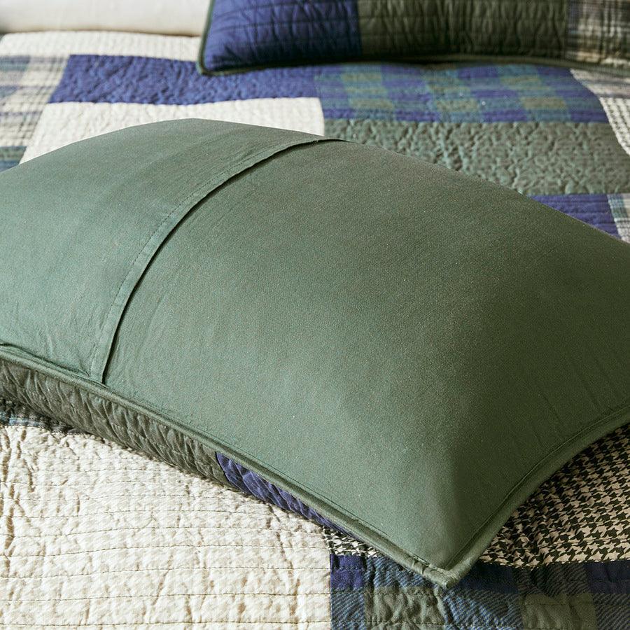 Olliix.com Comforters & Blankets - Mill Lodge/Cabin Creek Oversized Cotton Quilt Set King/ Cal King Green