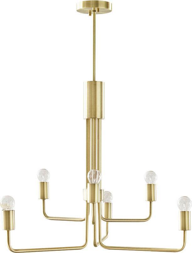 Olliix.com Ceiling Lights - Milo 6-Light Chandelier Antique Brass