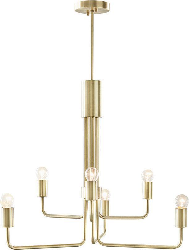 Olliix.com Ceiling Lights - Milo 6-Light Chandelier Antique Brass