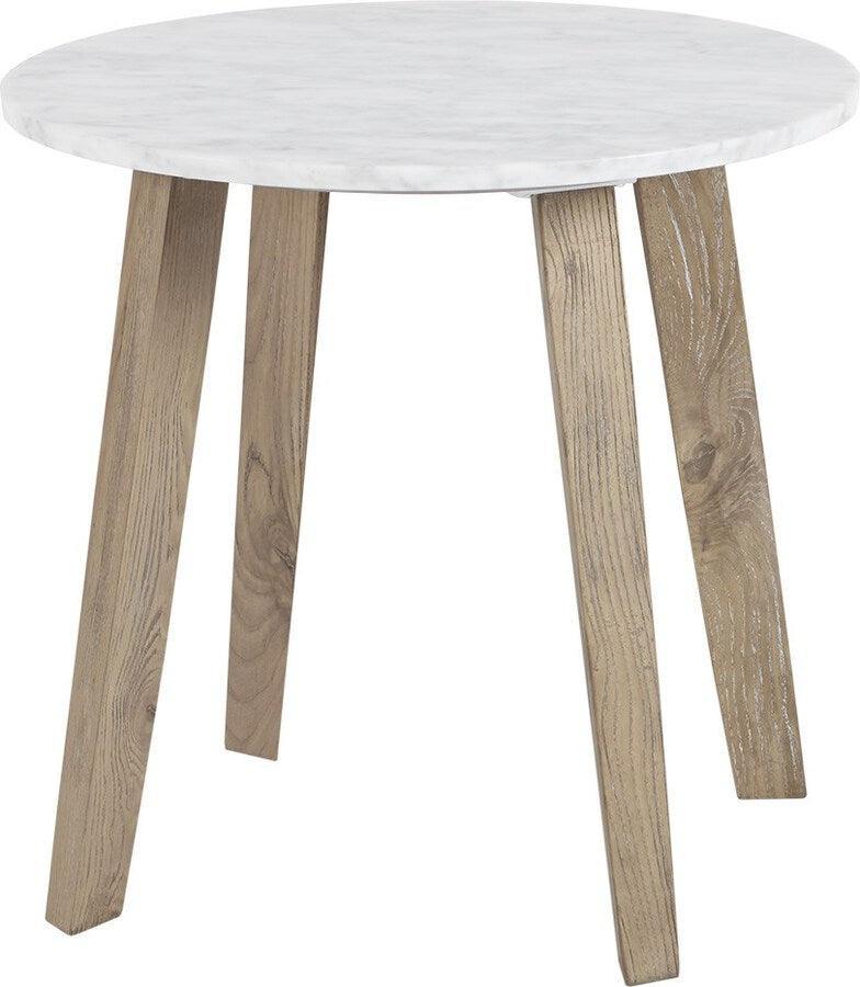 Olliix.com Side & End Tables - Milo Modern/Contemporary End Table Dia. 19.75 X 19.5" H White