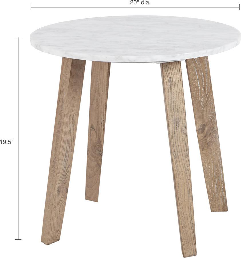 Olliix.com Side & End Tables - Milo Modern/Contemporary End Table Dia. 19.75 X 19.5" H White