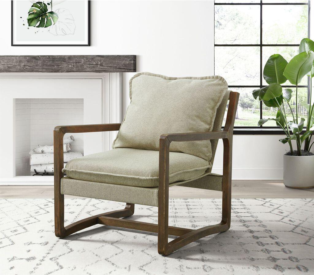 Elements Accent Chairs - Misty Accent Chair Natural & Light Espresso