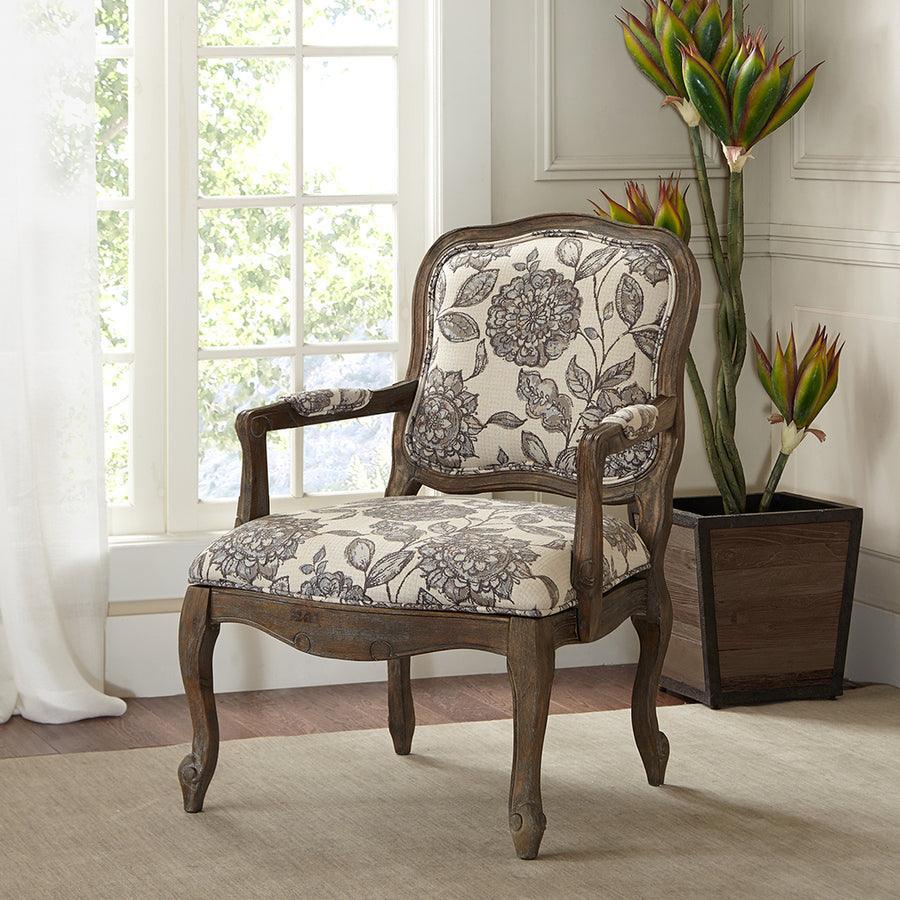 Olliix.com Accent Chairs - Monroe Camel Back Exposed Wood Chair Multicolor