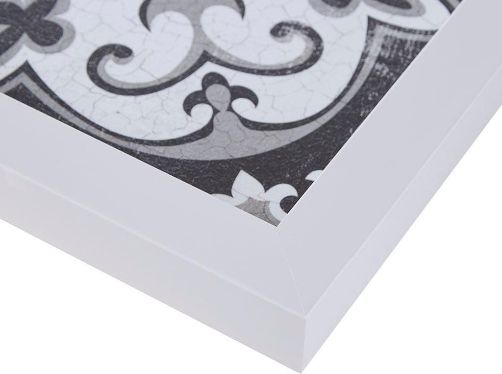 Olliix.com Wall Art - Montage Printed Distressed Tile Pattern 3 Piece Deco Box Wall Art Set Black & White