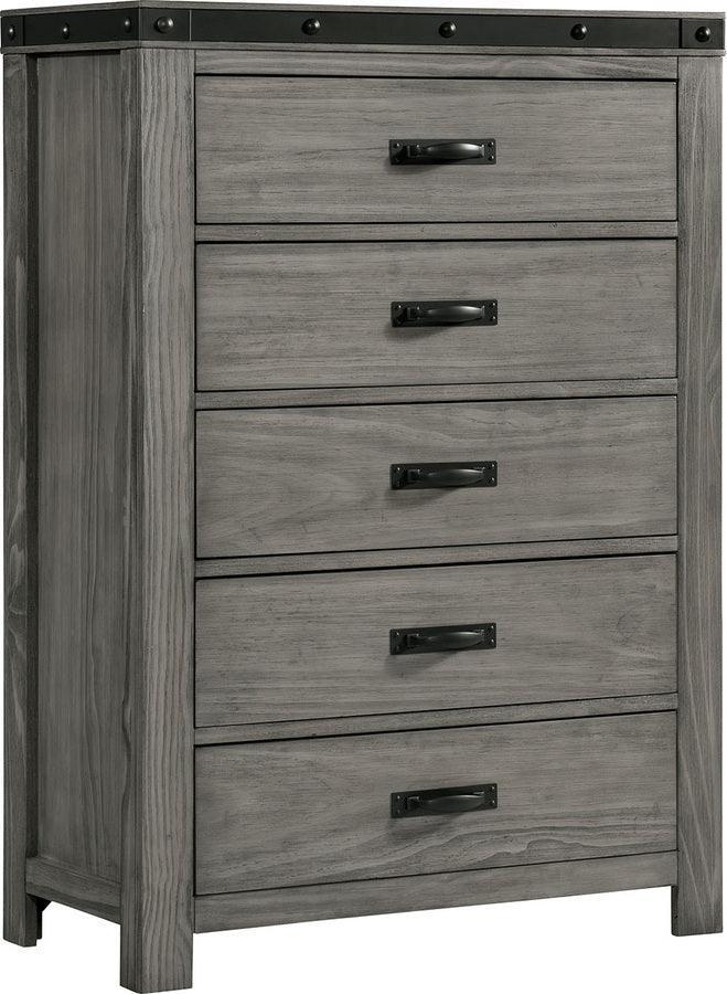 Elements Bedroom Sets - Montauk King Panel 3PC Bedroom Set Gray