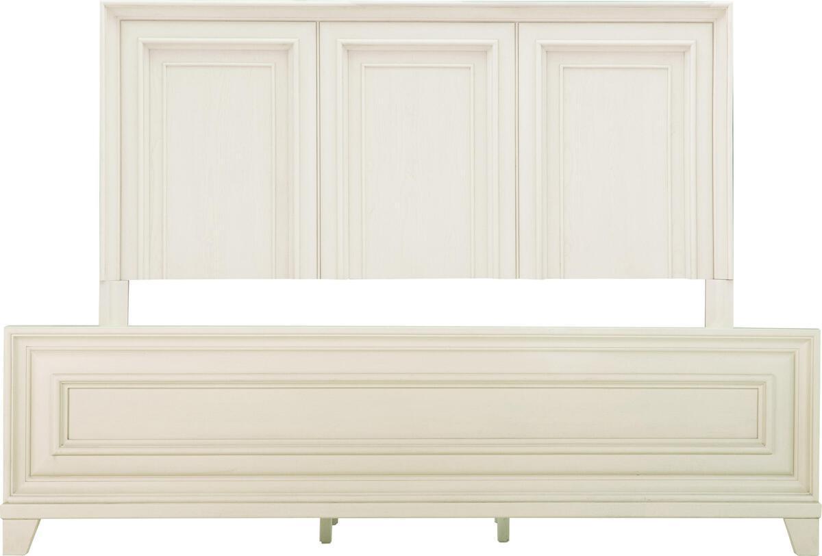 Tov Furniture Beds - Montauk Weathered White King Panel Bed
