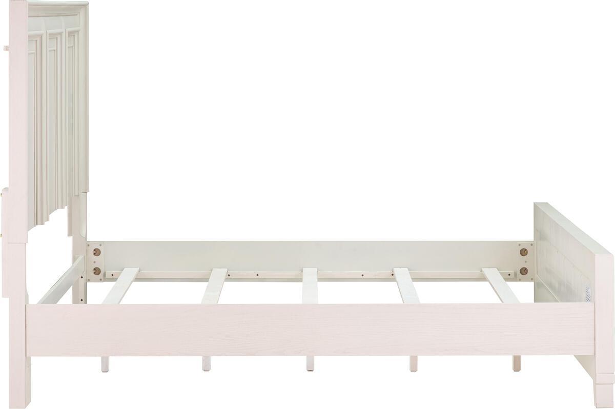Tov Furniture Beds - Montauk Weathered White King Panel Bed