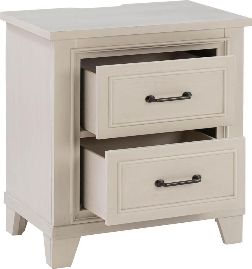 Tov Furniture Nightstands & Side Tables - Montauk Weathered White Nightstand
