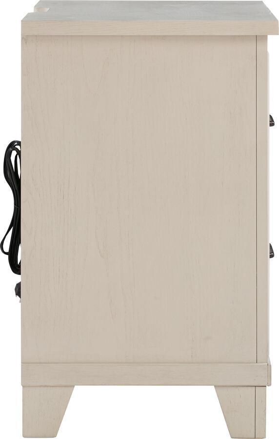 Tov Furniture Nightstands & Side Tables - Montauk Weathered White Nightstand