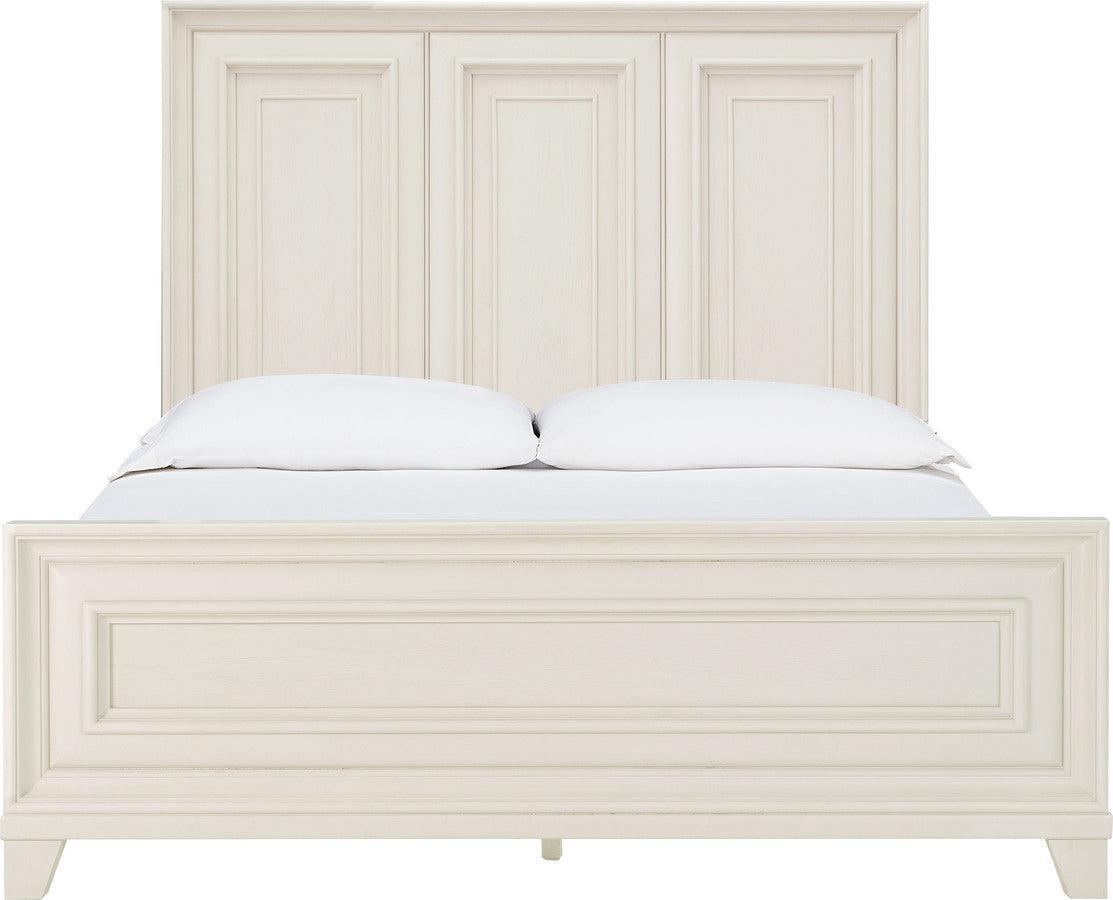 Tov Furniture Beds - Montauk Weathered White Queen Panel Bed