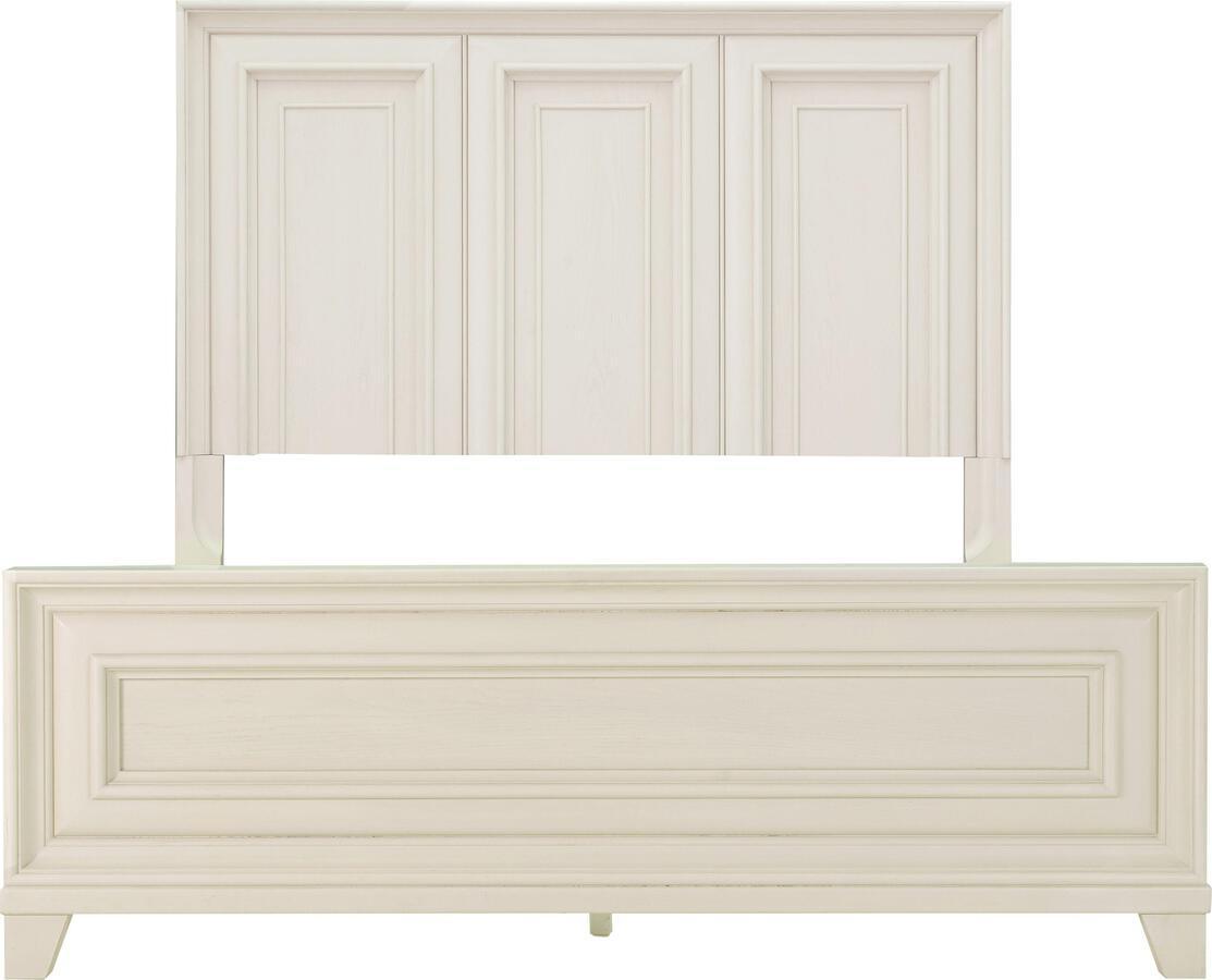 Tov Furniture Beds - Montauk Weathered White Queen Panel Bed
