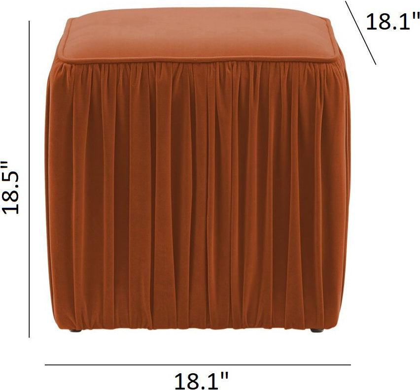 Tov Furniture Ottomans & Stools - Morgan Pleated Ottoman Cognac