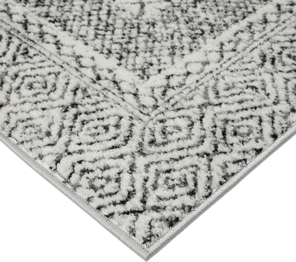 Olliix.com Indoor Rugs - Moroccan Bordered Global Woven Area Rug Grey|Cream MP35-8070