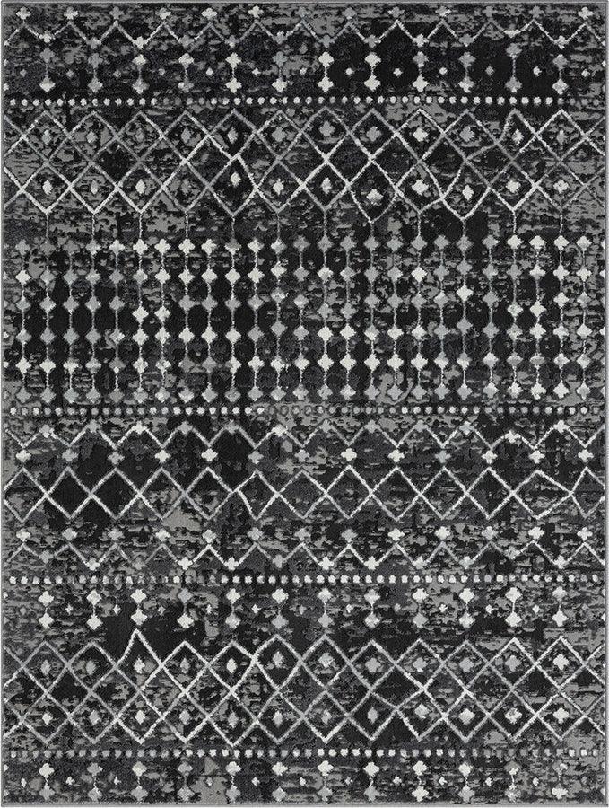 Olliix.com Indoor Rugs - Moroccan Global Woven Area Rug Charcoal MP35-8018