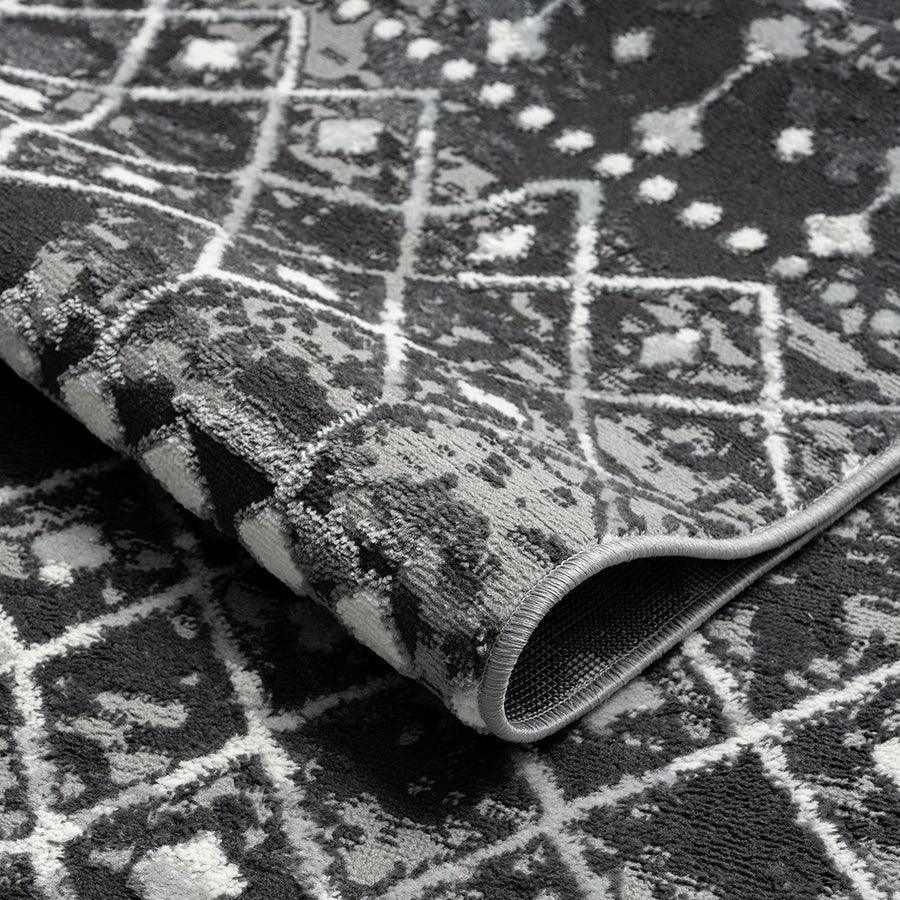 Olliix.com Indoor Rugs - Moroccan Global Woven Area Rug Charcoal MP35-8019
