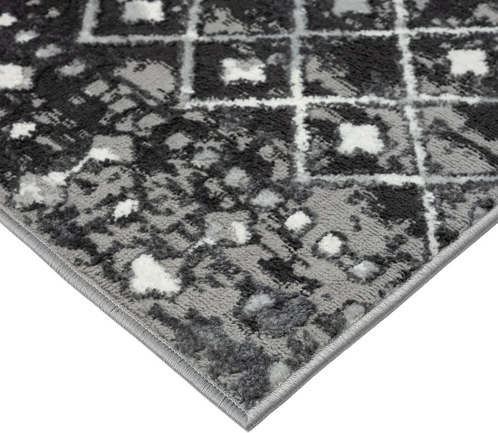 Olliix.com Indoor Rugs - Moroccan Global Woven Area Rug Charcoal MP35-8019