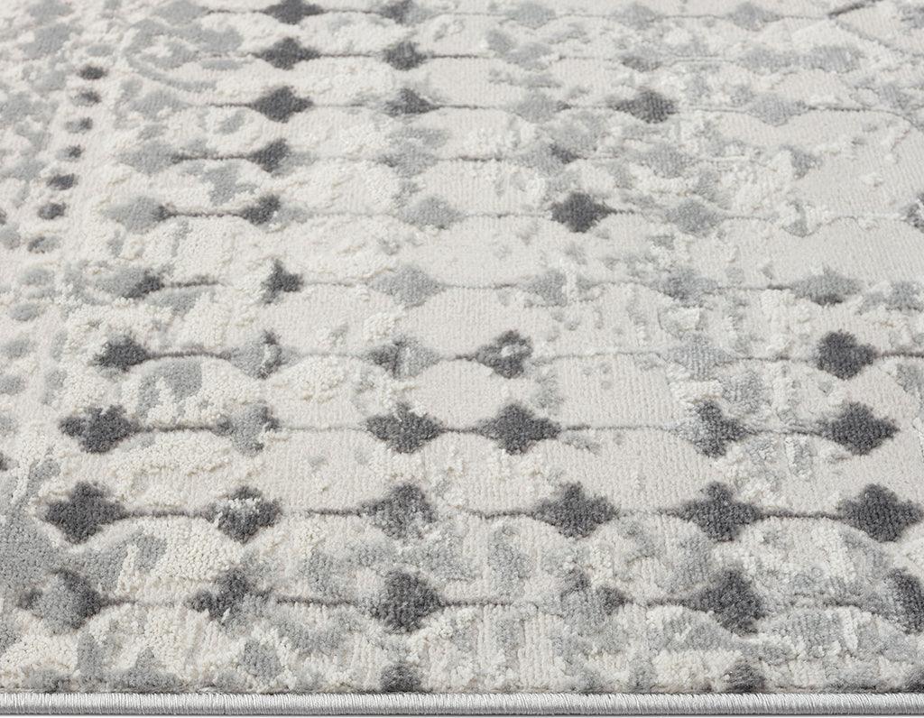 Olliix.com Indoor Rugs - Moroccan Global Woven Area Rug Light Grey|Cream MP35-8023