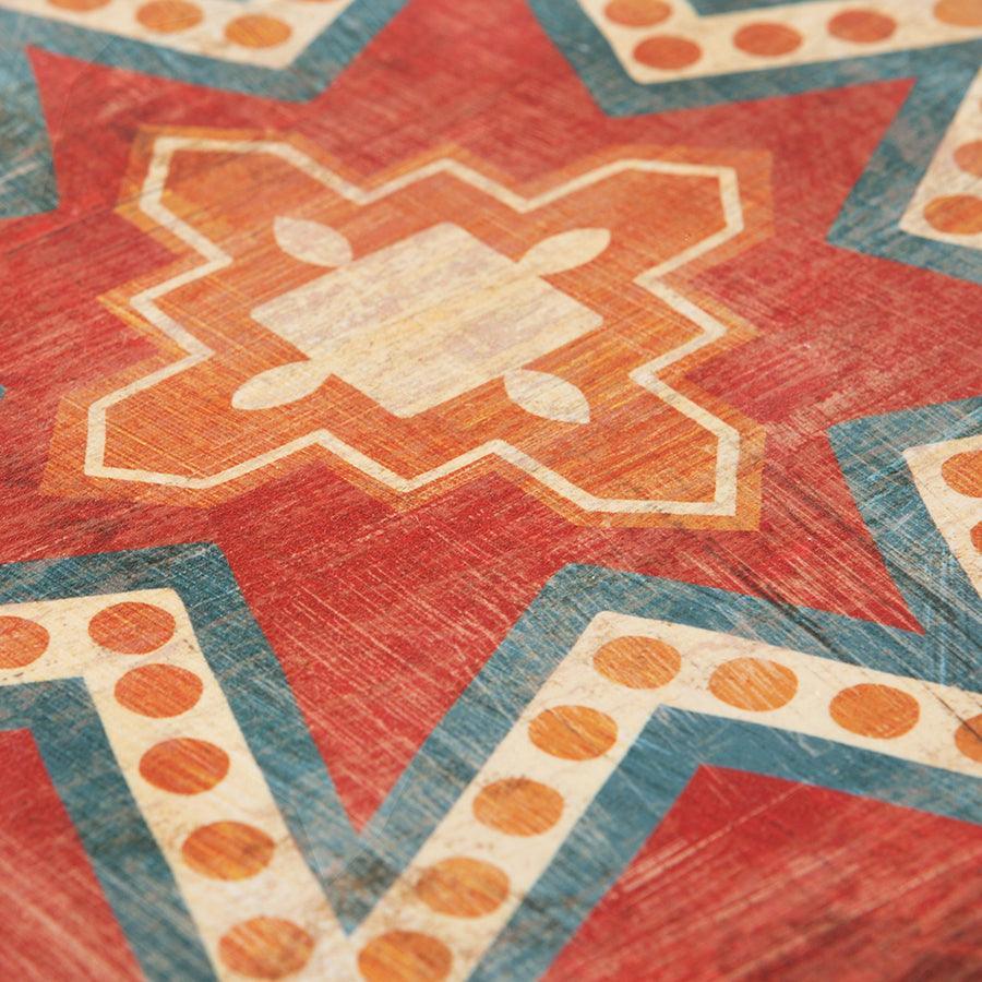 Olliix.com Wall Art - Moroccan Tile Gel Coat Deco Box 4 Pieces Set Red
