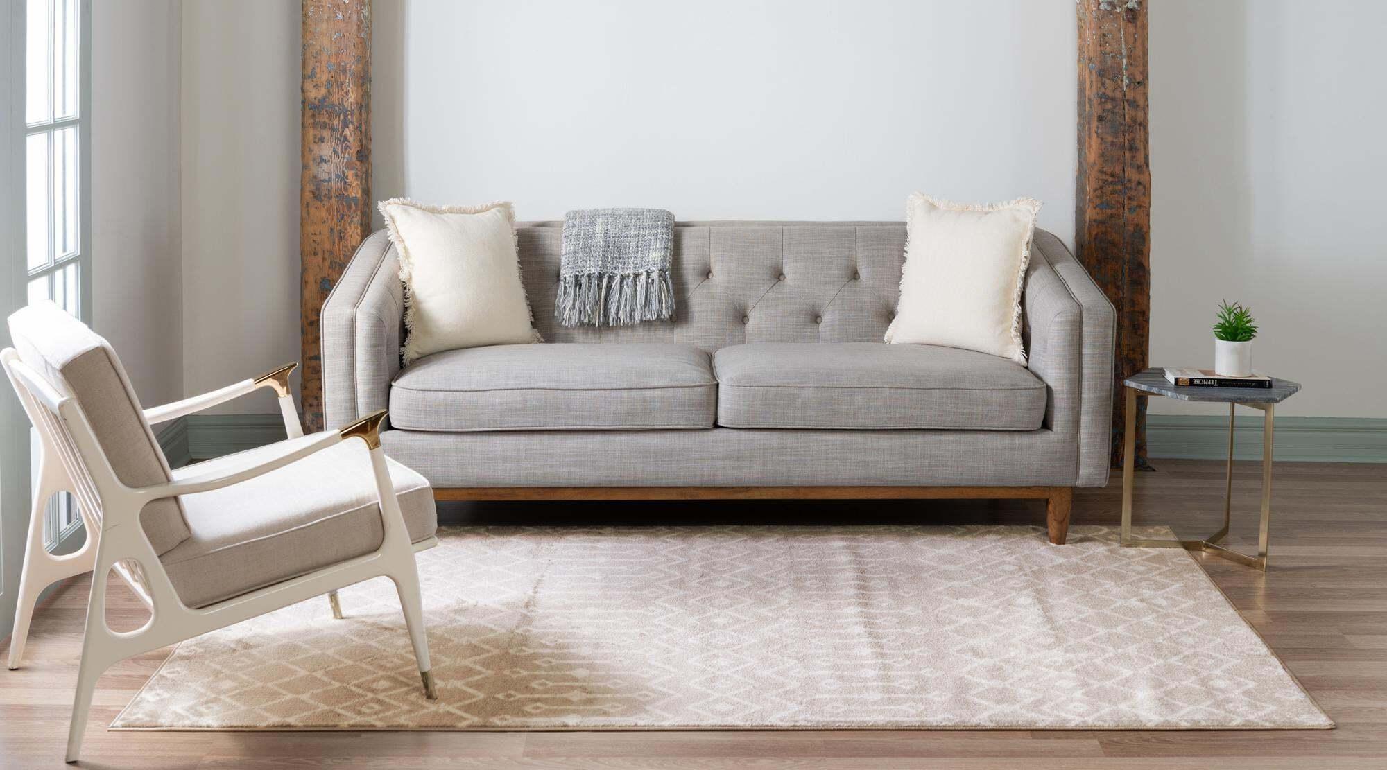 Unique Loom Indoor Rugs - Moroccan Trellis Geometric Rectangular 9x12 Rug Beige & Ivory