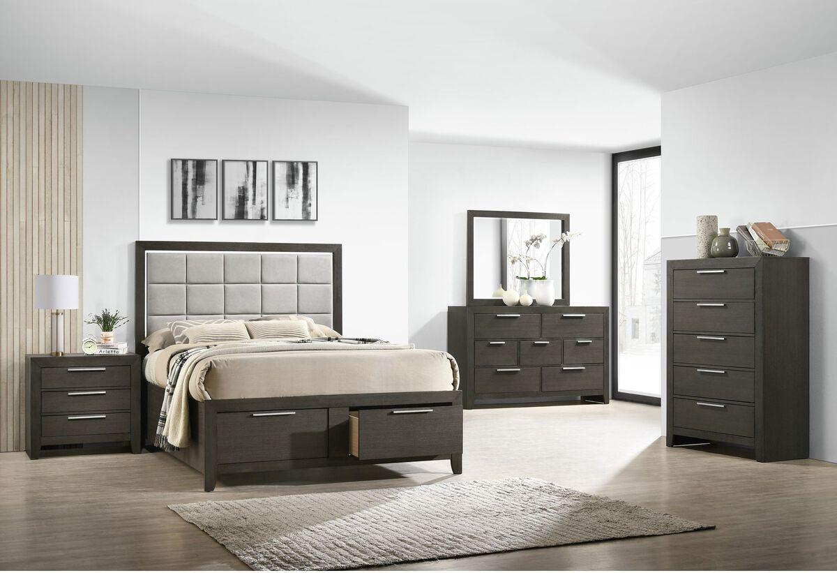 Elements Chest of Drawers - Myla 5-Drawer Chest in Grey