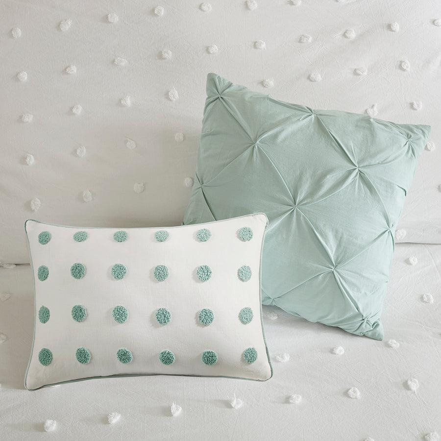 Olliix.com Comforters & Blankets - Myla 7 Piece Cotton Jacquard Comforter Set Ivory Full/Queen