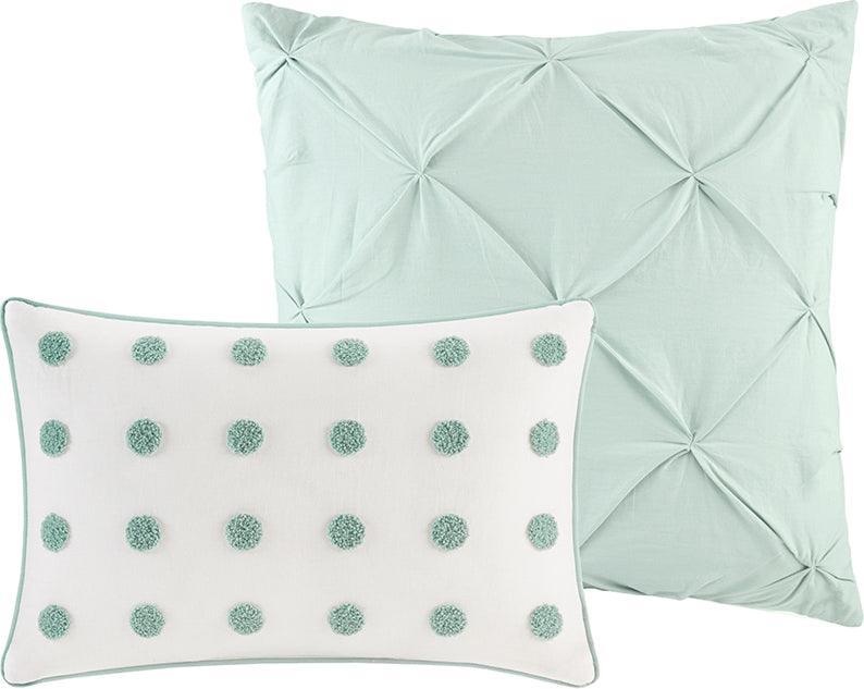 Olliix.com Comforters & Blankets - Myla 7 Piece Cotton Jacquard Comforter Set Ivory Full/Queen