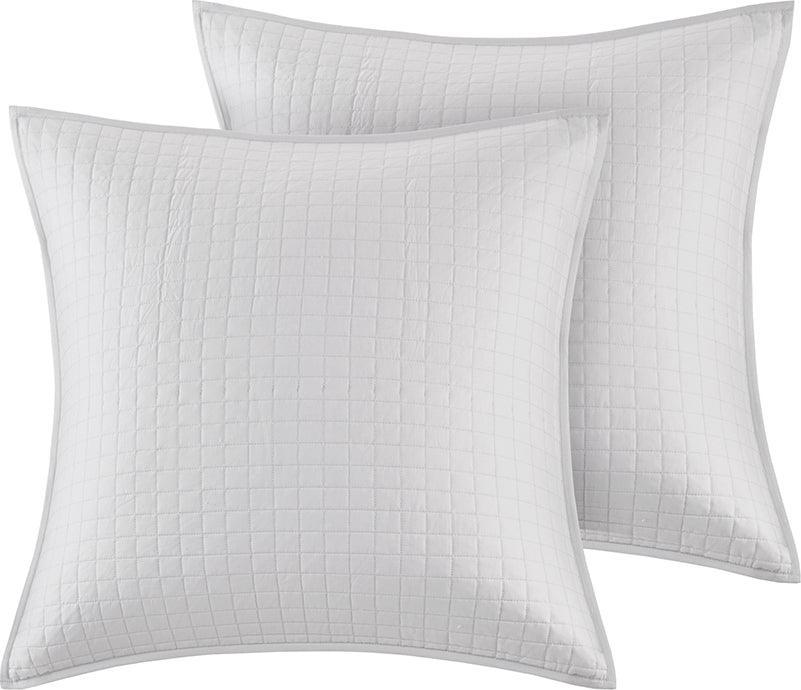 Olliix.com Comforters & Blankets - Myla 7 Piece Cotton Jacquard Comforter Set Ivory Full/Queen