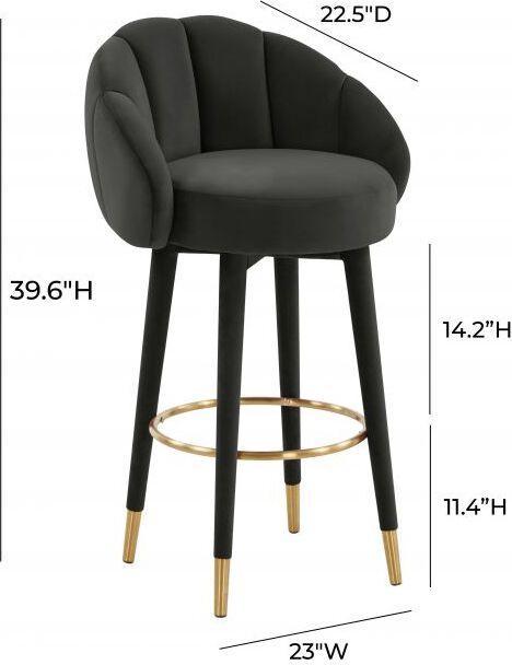 Tov Furniture Barstools - Myla Black Swivel Bar Stool
