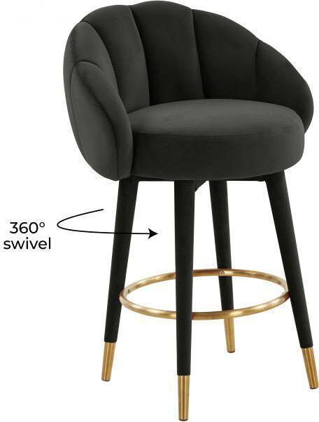 Tov Furniture Barstools - Myla Black Swivel Counter Stool
