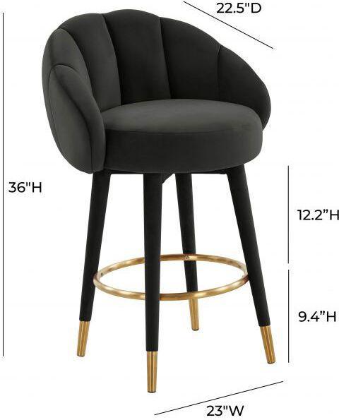 Tov Furniture Barstools - Myla Black Swivel Counter Stool