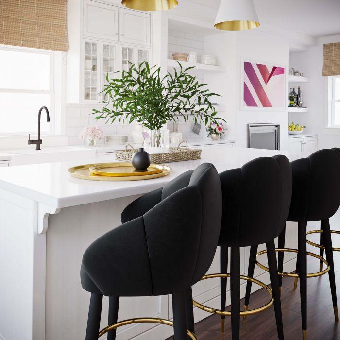 Tov Furniture Barstools - Myla Black Swivel Counter Stool
