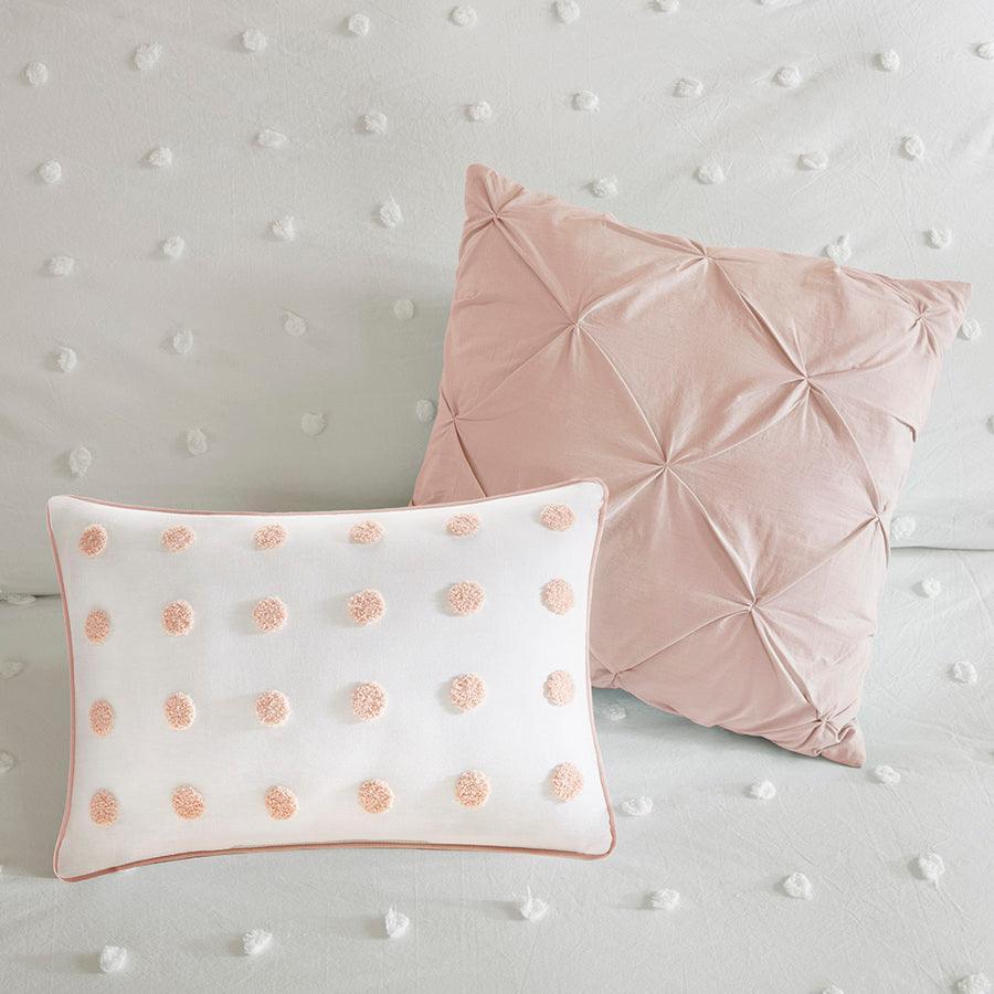 Olliix.com Comforters & Blankets - Myla Full/Queen 7 Piece Cotton Jacquard Comforter Set Blush