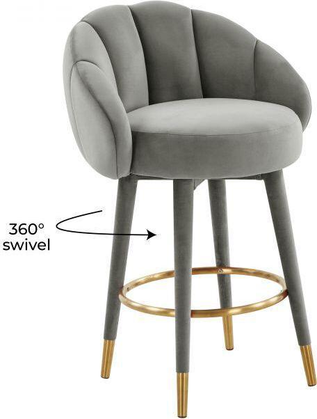 Tov Furniture Barstools - Myla Light Grey Swivel Counter Stool