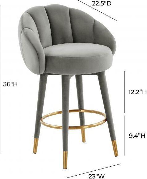 Tov Furniture Barstools - Myla Light Grey Swivel Counter Stool