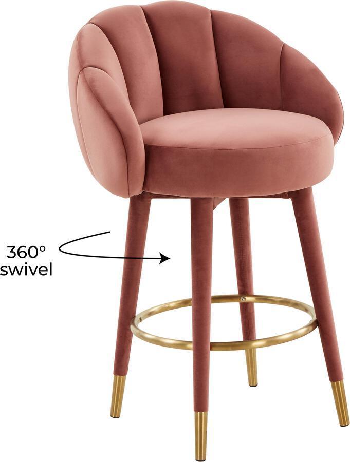 Tov Furniture Barstools - Myla Salmon Swivel Counter Stool Salmon