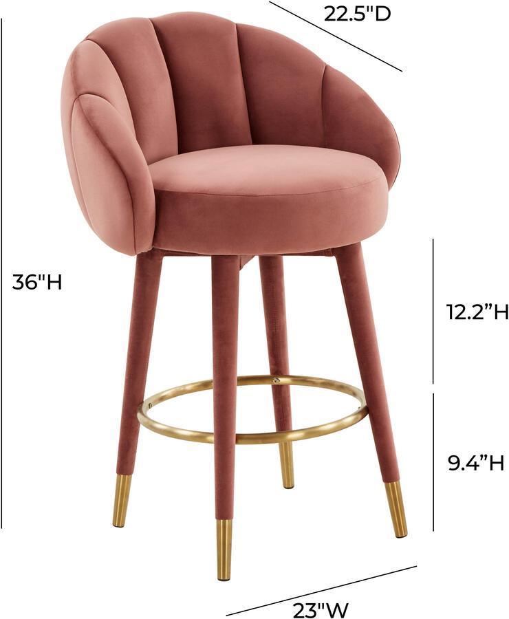 Tov Furniture Barstools - Myla Salmon Swivel Counter Stool Salmon