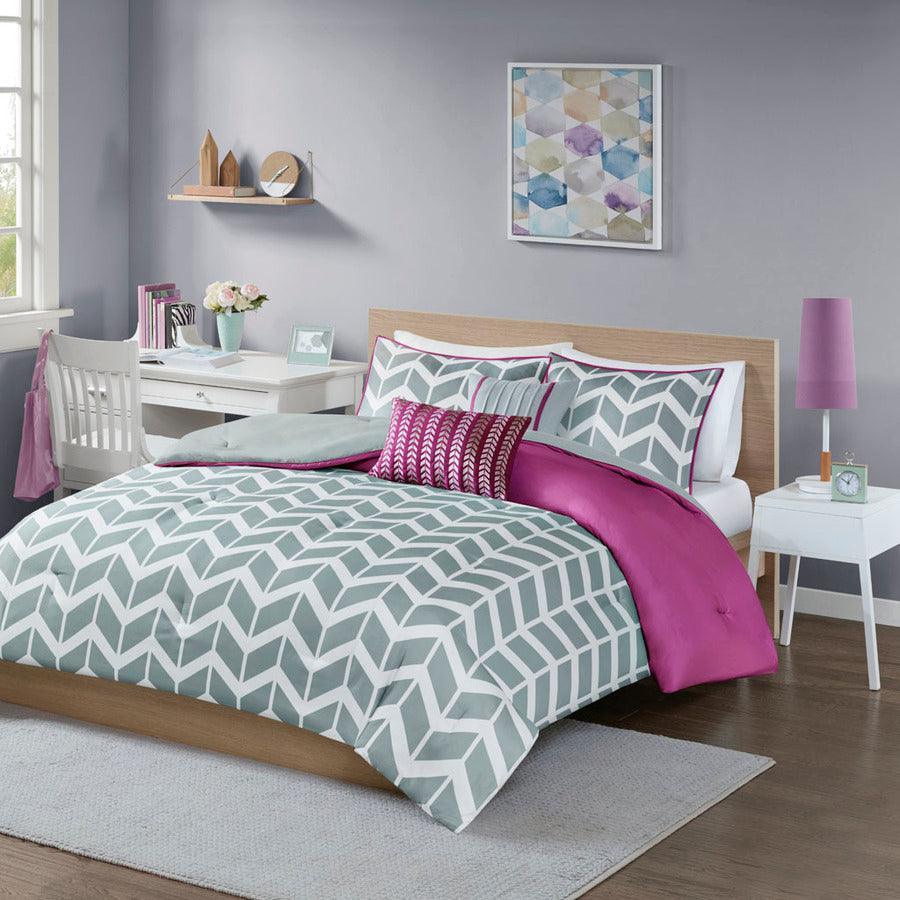 Olliix.com Comforters & Blankets - Nadia 26 " W Comforter Set Purple Twin/Twin XL