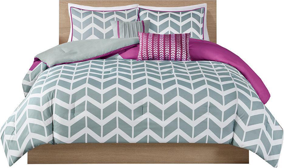 Olliix.com Comforters & Blankets - Nadia 26 " W Comforter Set Purple Twin/Twin XL
