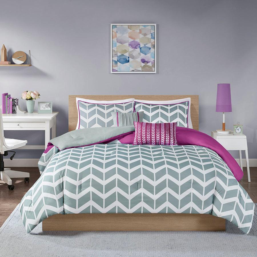 Olliix.com Comforters & Blankets - Nadia 26 " W Comforter Set Purple Twin/Twin XL