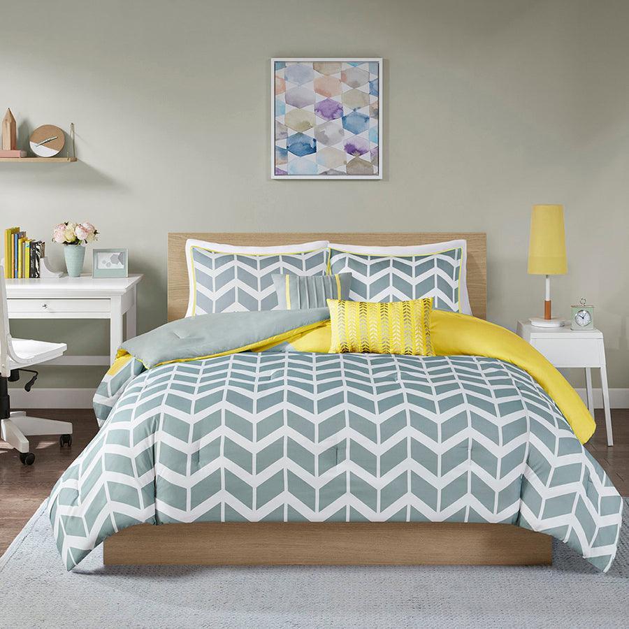 Olliix.com Comforters & Blankets - Nadia 26 " W Comforter Set Yellow Twin/Twin XL