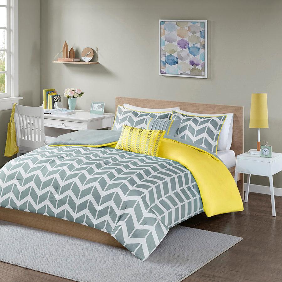 Olliix.com Comforters & Blankets - Nadia Comforter Set Yellow Full/Queen