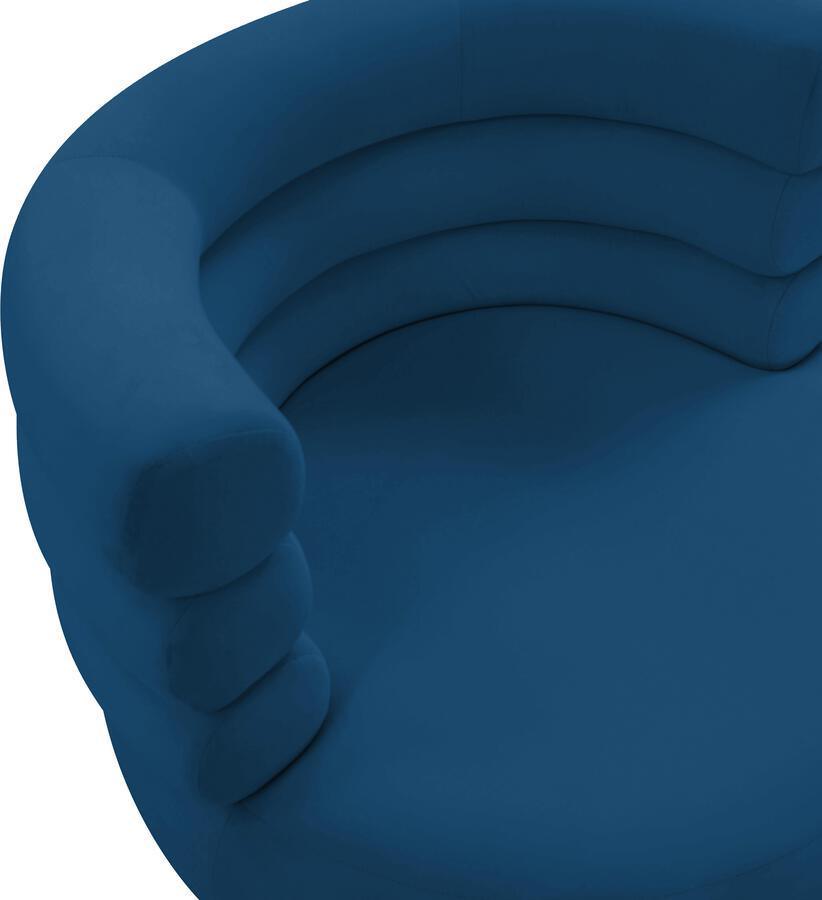 Tov Furniture Accent Chairs - Naomi Navy Velvet Swivel Chair Navy