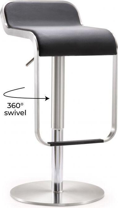 Tov Furniture Barstools - Napoli Black Stainless Steel Adjustable Barstool