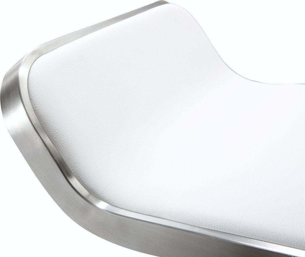 Tov Furniture Barstools - Napoli White Stainless Steel Adjustable Barstool Stainless Steel & White