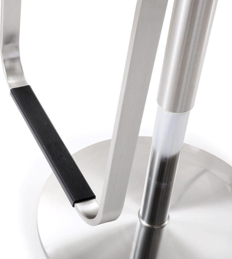Tov Furniture Barstools - Napoli White Stainless Steel Adjustable Barstool Stainless Steel & White