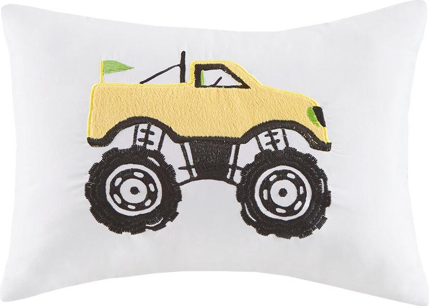 Olliix.com Comforters & Blankets - Nash Modern Monster Truck Comforter Set Blue Full/Queen