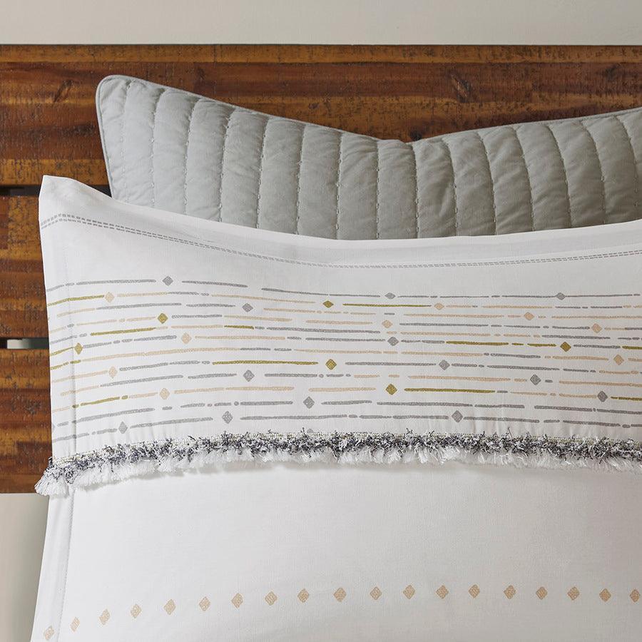Olliix.com Comforters & Blankets - Nea Cotton Printed Comforter Set with Trims Multi Full/Queen