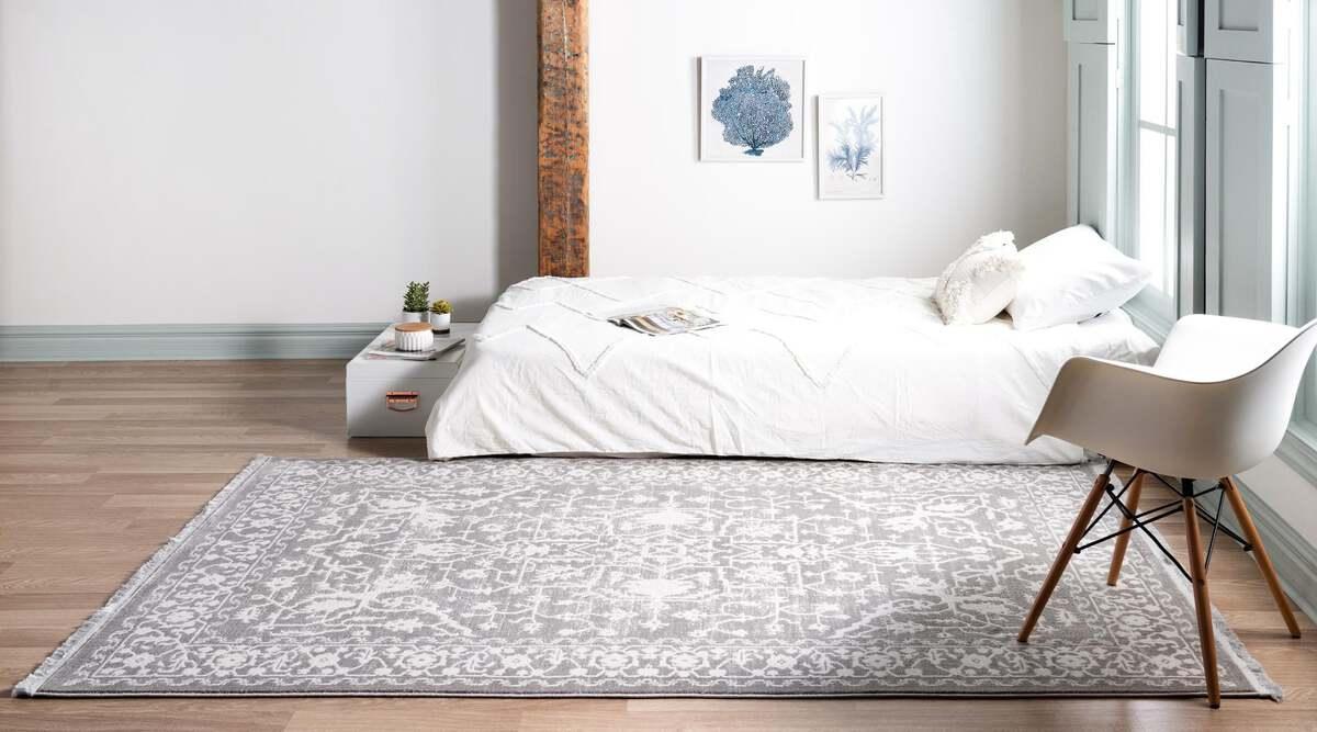 Unique Loom Indoor Rugs - New Classical Border 10x13 Gray & Ivory