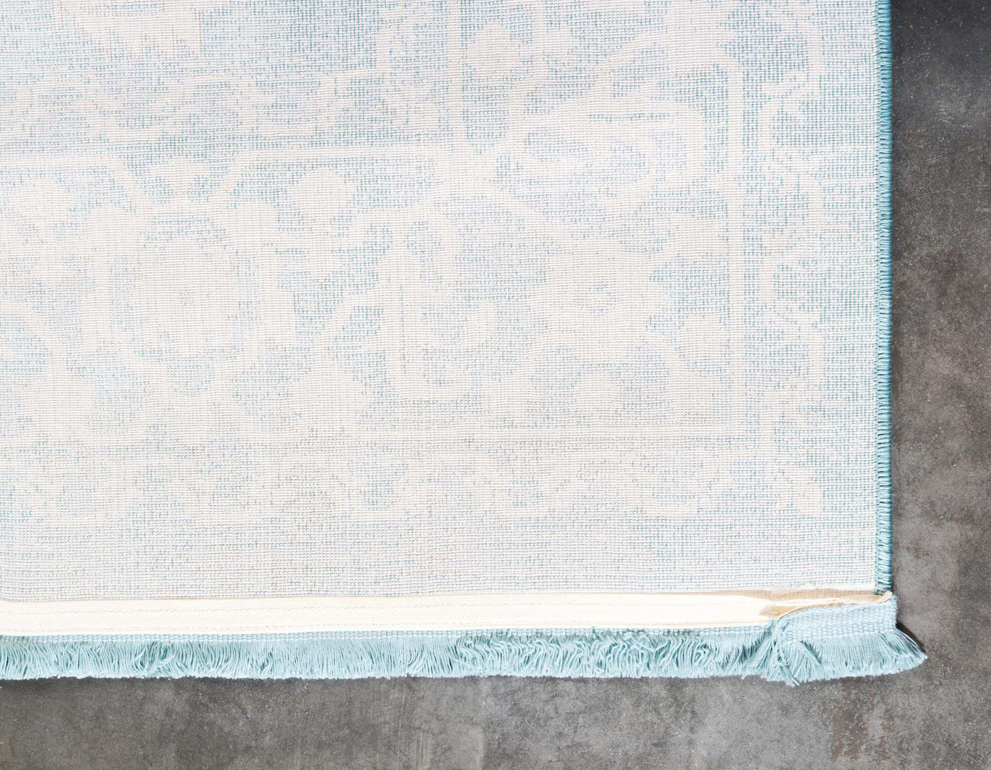 Unique Loom Indoor Rugs - New Classical Border Rectangular 8x10 Rug Blue & Ivory